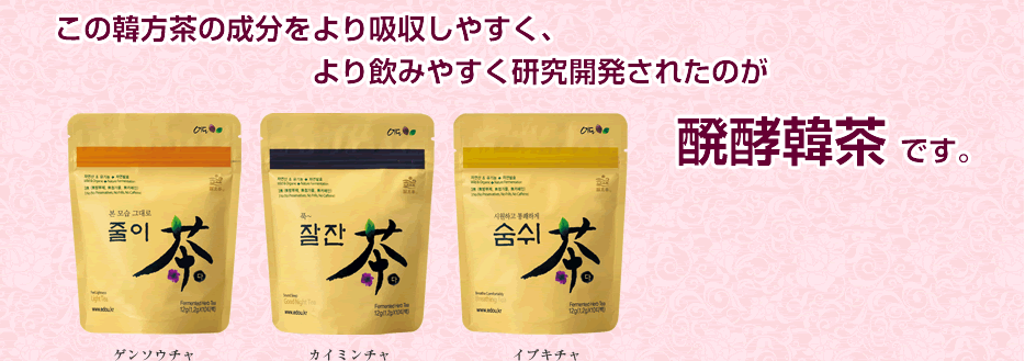 大人気の醗酵韓茶 減爽茶 快眠茶 息吹茶